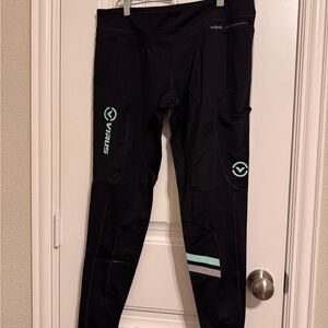 Virus Black and Mint Athletic Leggings